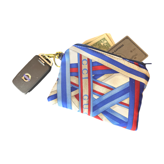 Ribbons Vintage Silk Scarf Coffee Run Keychain Bag