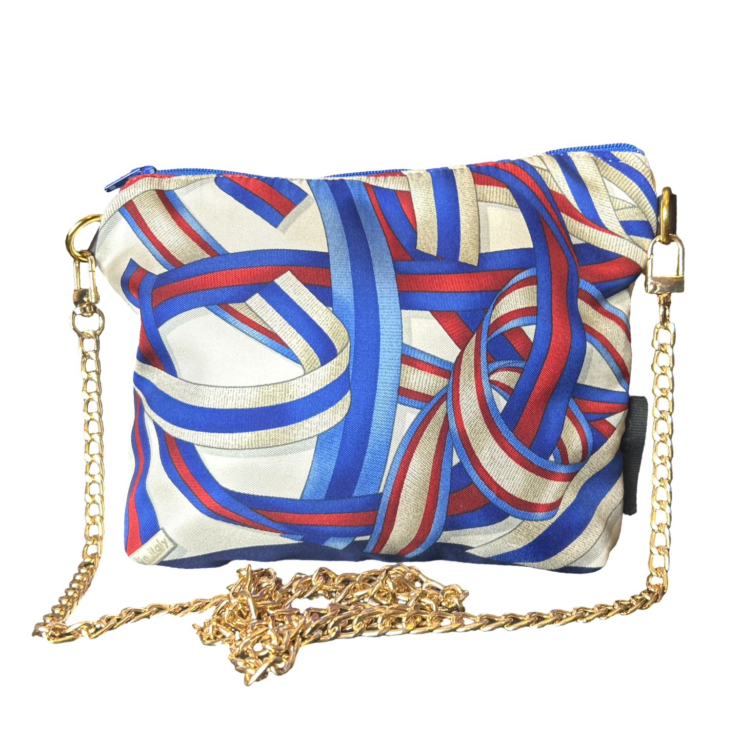 Ribbons Vintage Silk Scarf Crossbody Bag