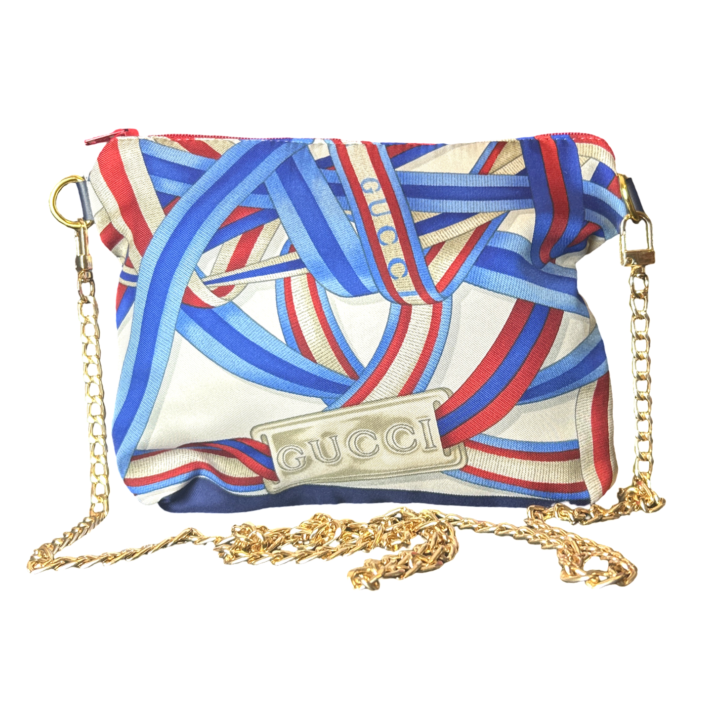 Ribbons Vintage Silk Scarf Crossbody Bag