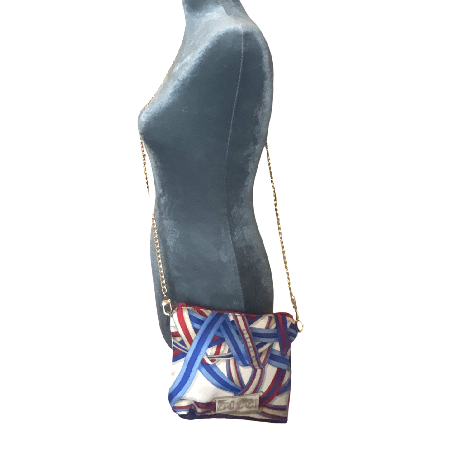 Ribbons Vintage Silk Scarf Crossbody Bag