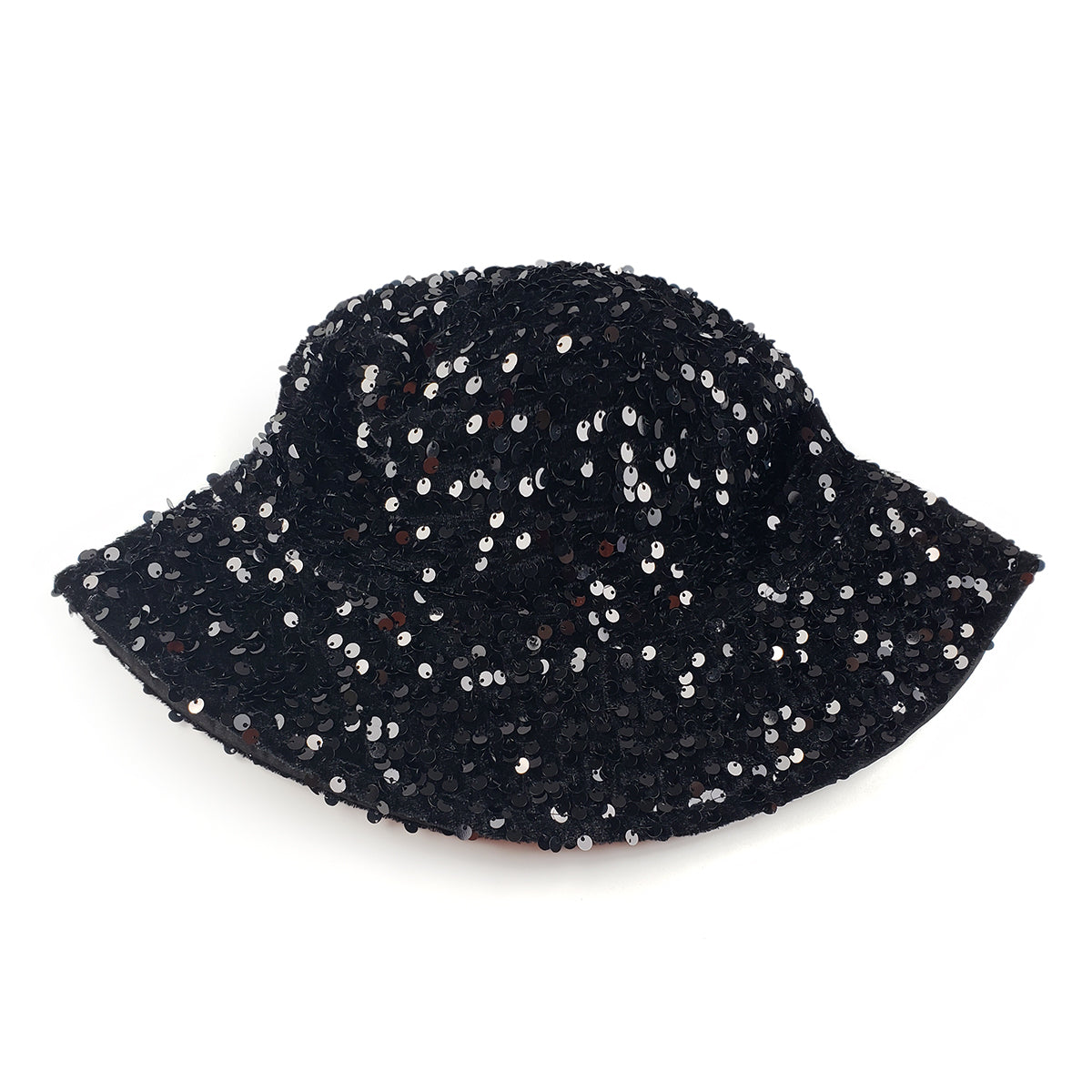Gemma Sequin Designer Style Bucket hat in Black