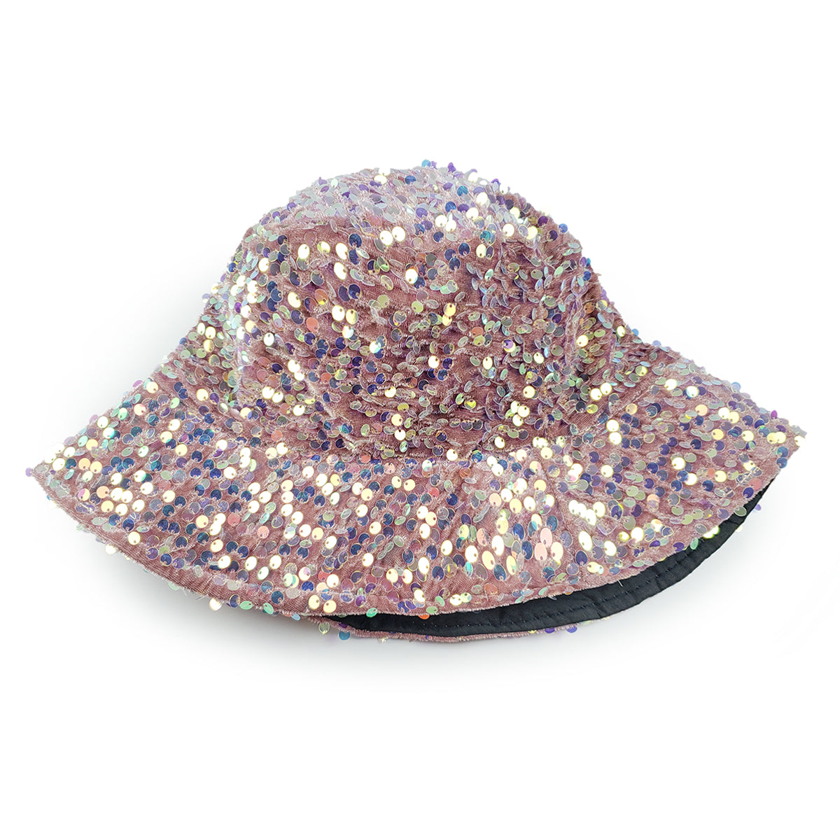Gemma Sequin Designer Style Bucket hat in Pink