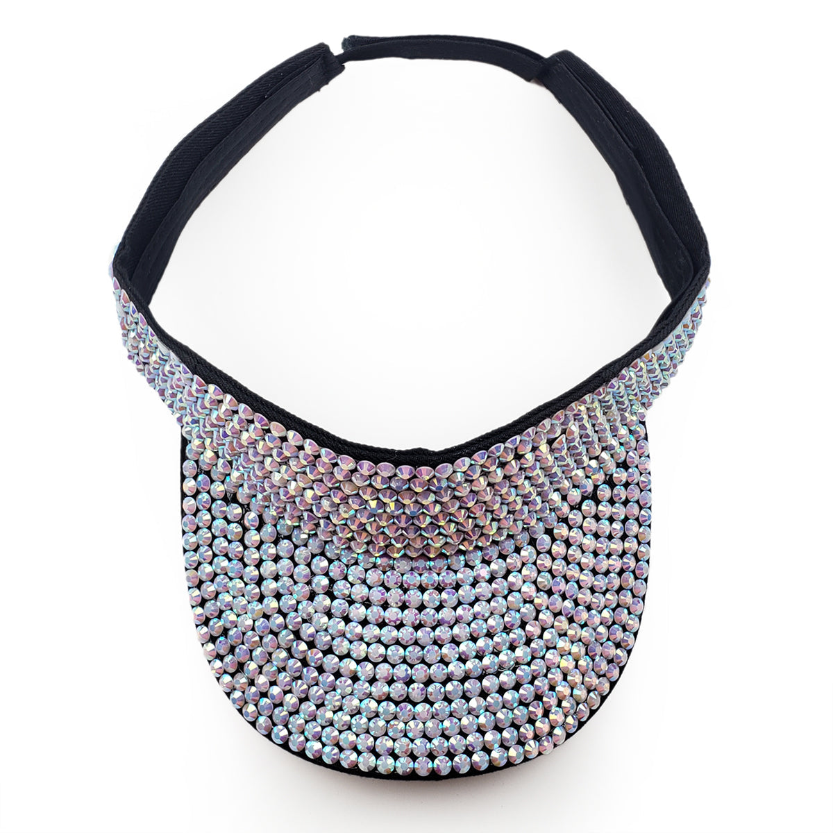 Victoria Visor in Black & AB Crystal