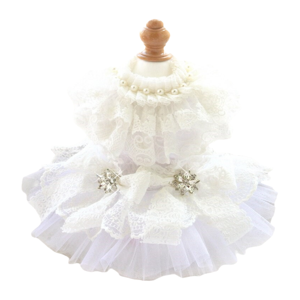 Handcraft White Lace Vintage Dog Wedding Dress Pet Bridal Outfit