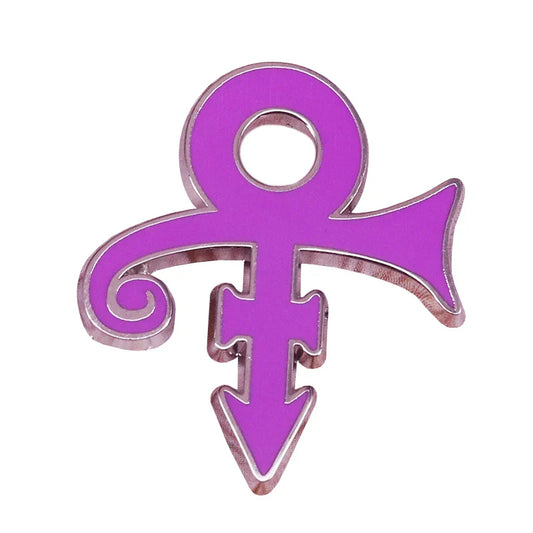 Prince Enamel Pin Bisexual Symbol Brooch Purple Rain Font Badge Jewelry Accessory