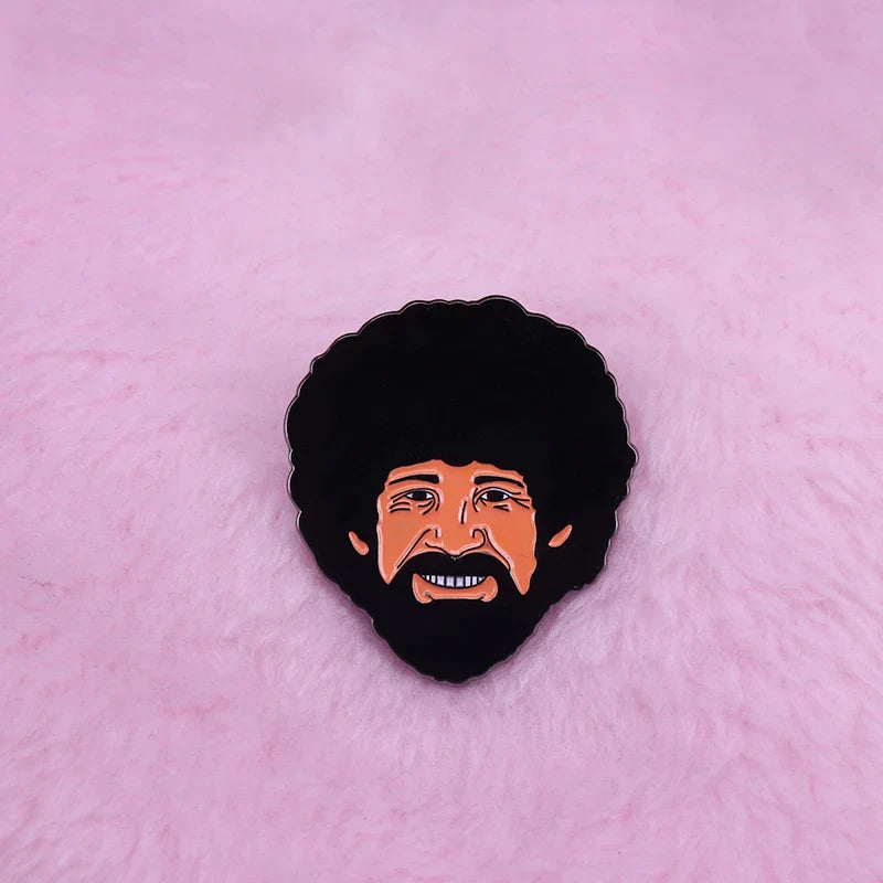 Bob Ross Lapel Pin Positive Reminder