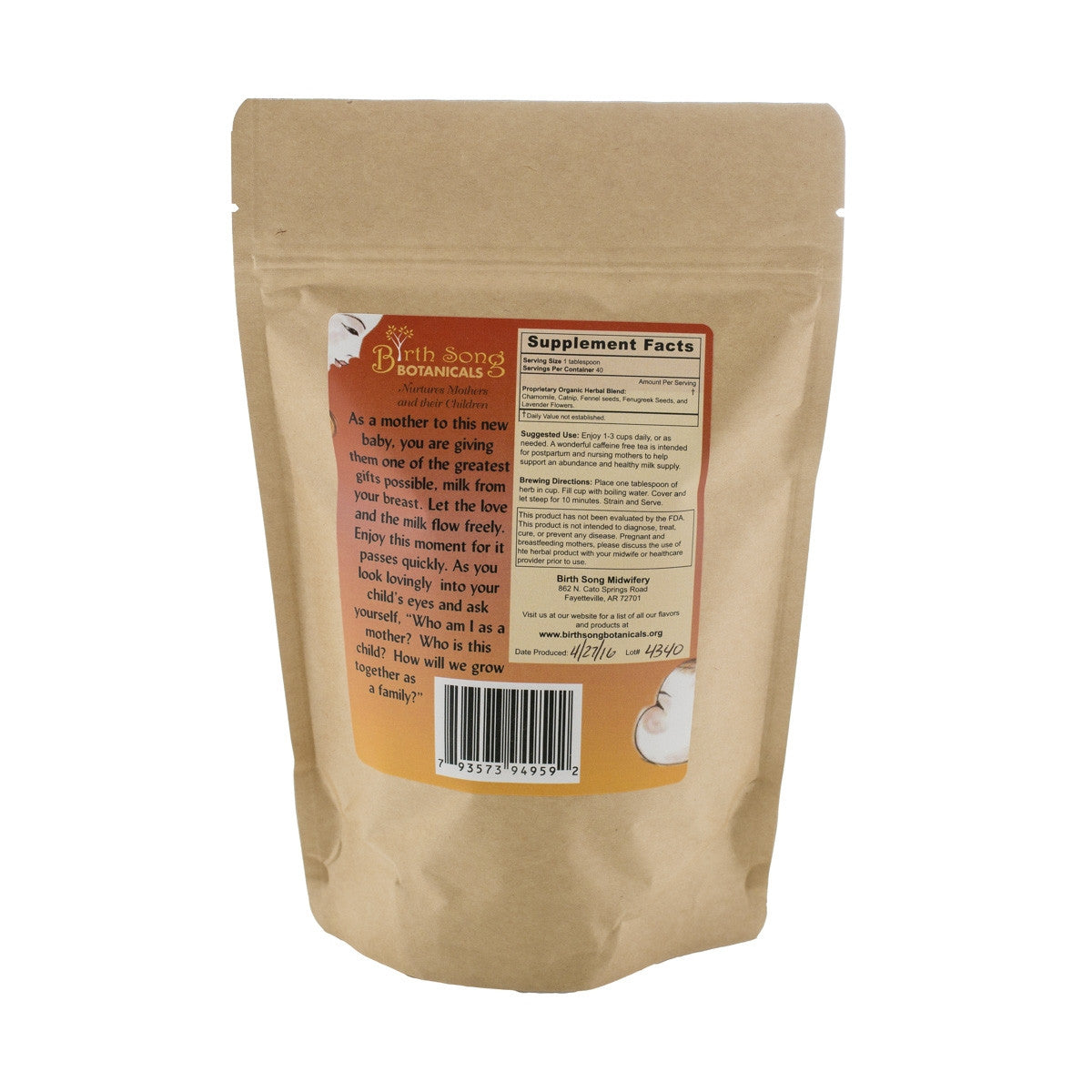 Nursing Nectar Herbal Breastfeeding Tea For Healthy Lactation and Breastmilk Supply* for Postpartum, Breastfeeding and Pumping 4 oz. - Concordia Style Boutique