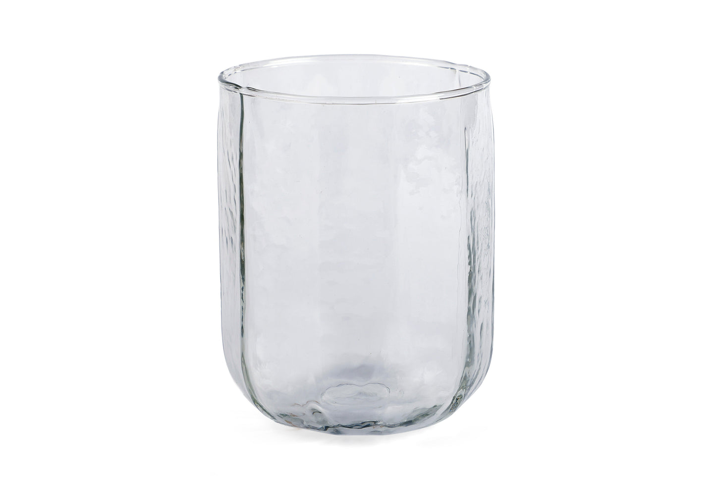 Hammered Water Glass , Natural - 4 X 3 Inches