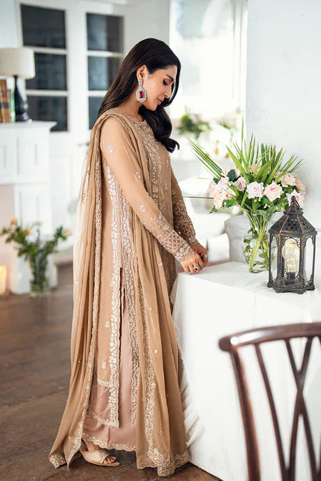 Azure - Hazel Veil Three Piece Embroided Chiffon Suit