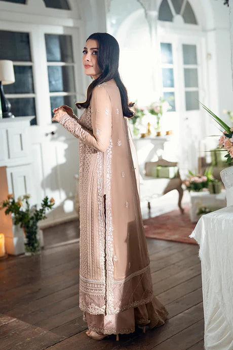 Azure - Hazel Veil Three Piece Embroided Chiffon Suit
