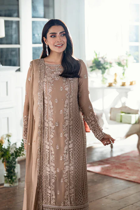 Azure - Hazel Veil Three Piece Embroided Chiffon Suit