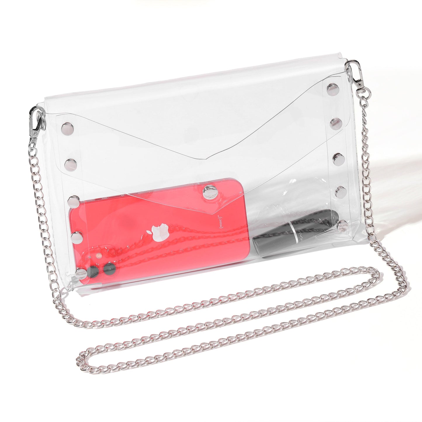 Selena Clear Handbag in Silver