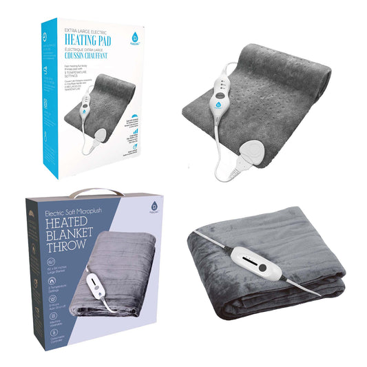 Pursonic Cozy Comfort Bundle – Electric Heated Microplush Blanket and Heating Pad Set - Concordia Style Boutique