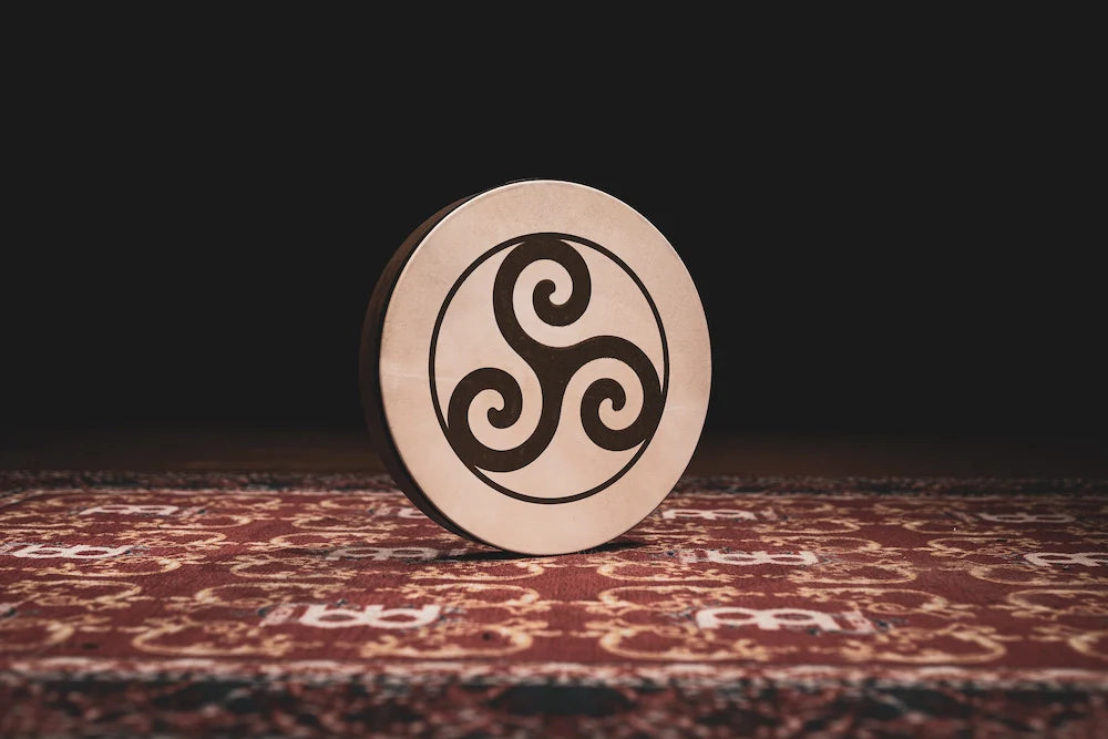 16" Designed Hand Drum, Triskele