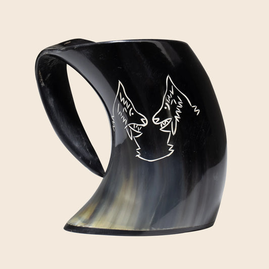 Horn Whiskey Mugs - Holds Upto 6.5 oz, Twin Wolf - Concordia Style Boutique
