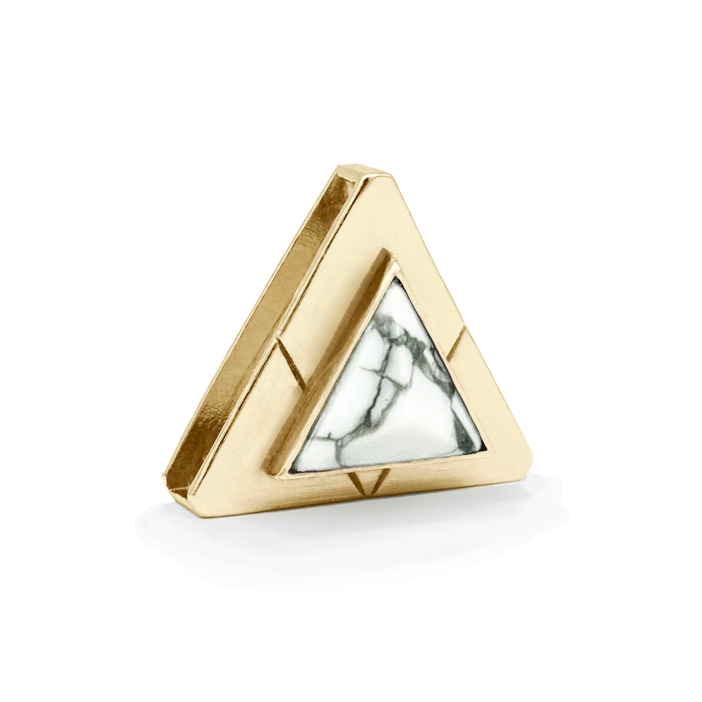 Howlite Triangle Crystal Charm – Gold or Silver | DIPHDA