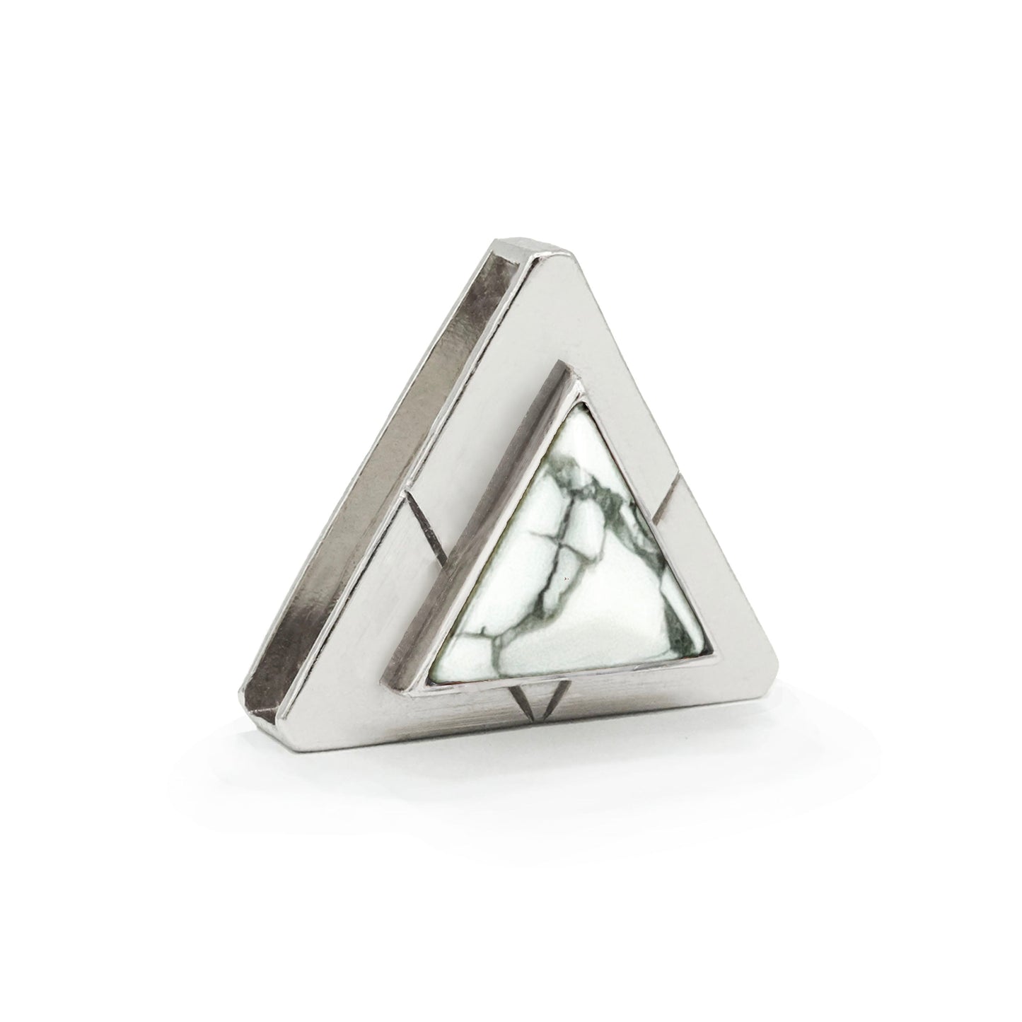 Howlite Triangle Crystal Charm – Gold or Silver | DIPHDA