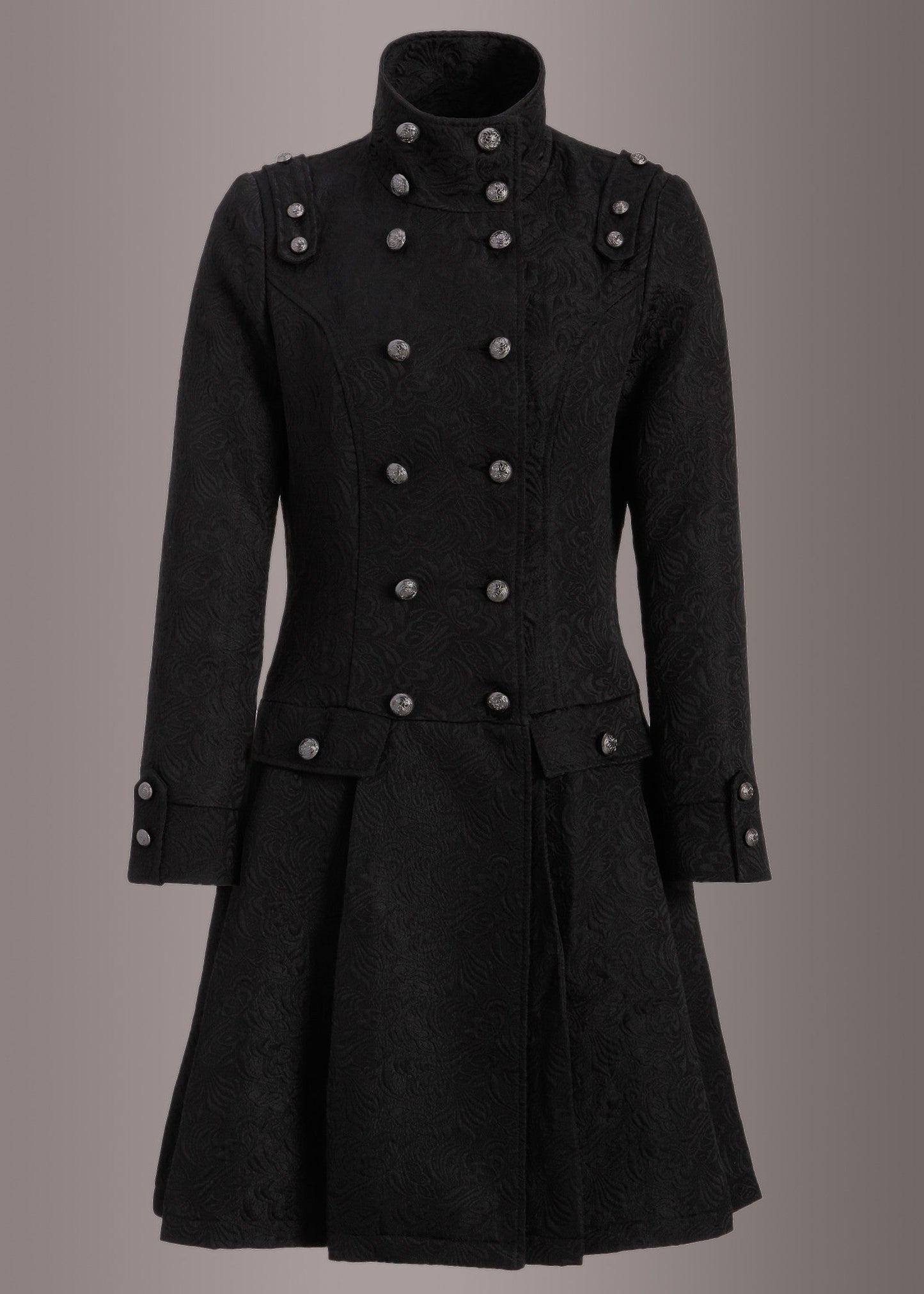 Gothic Brocade Coat Jacket with Buttons - Concordia Style Boutique