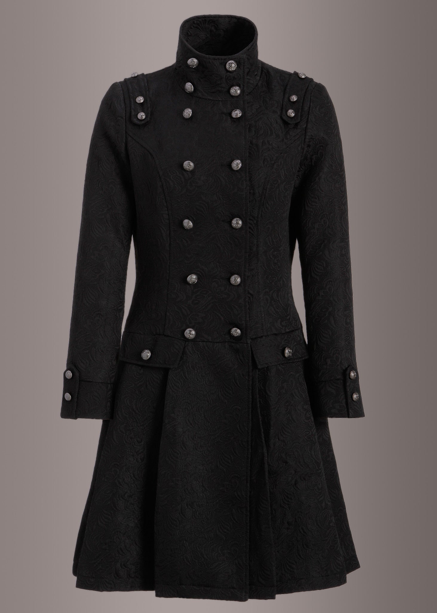 Gothic Brocade Coat Jacket with Buttons - Concordia Style Boutique