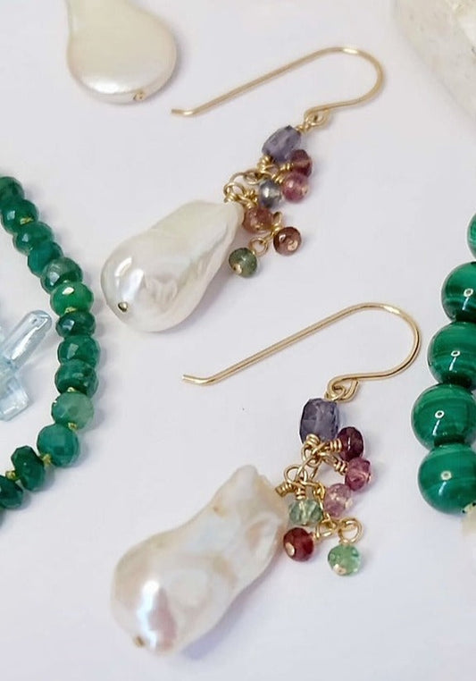 Stunning Baroque Pearl Earrings: One Of A Kind