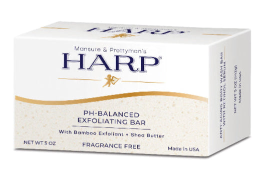 HARP pH-Balanced (5.0-6.0) Exfoliating Body Wash Bar - Fragrance Free. Ground Bamboo Exfoliation the perfect consistency. Soap/Lye/Preservative/Dye/Masking agent-Free