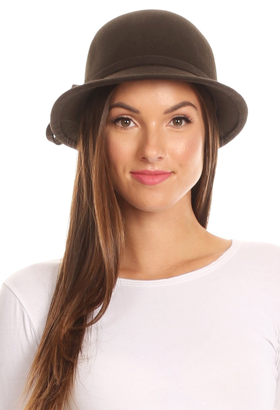 Womens Bernadette Vintage Style 100% Wool Cloche Bucket Winter Hat with Flower Accent - Concordia Style Boutique