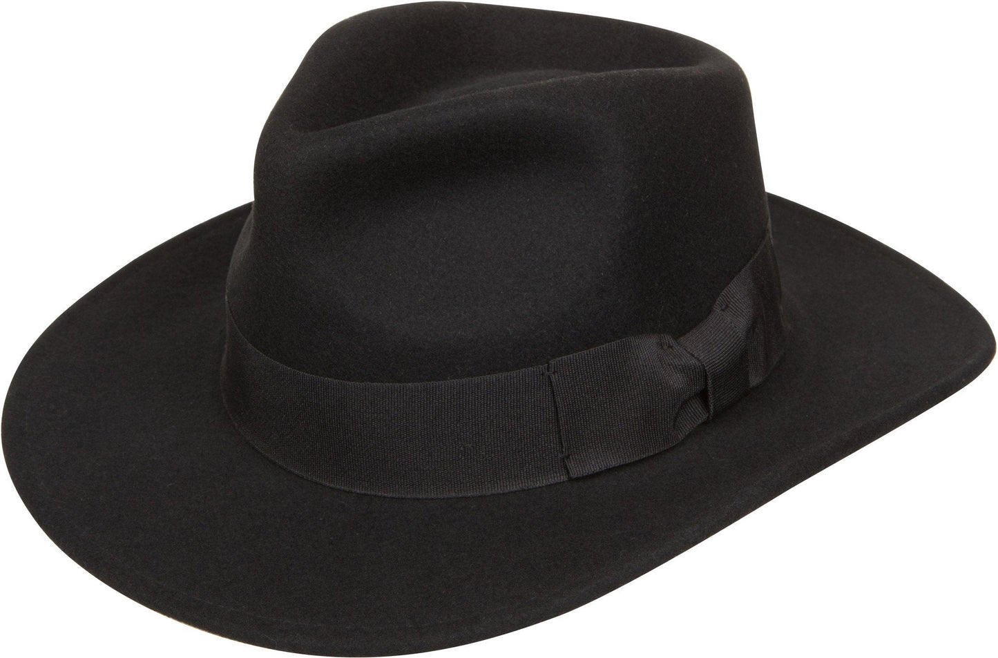 Sakkas Flynn Grosgrain Bow Wide Brim Wool Fedora - Concordia Style Boutique