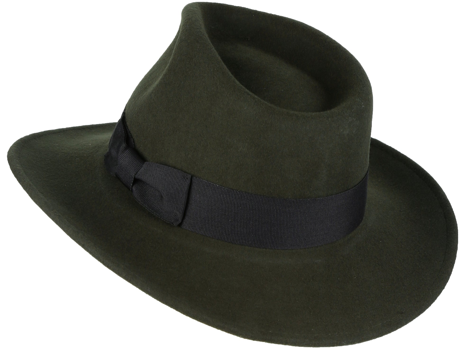 Sakkas Flynn Grosgrain Bow Wide Brim Wool Fedora - Concordia Style Boutique