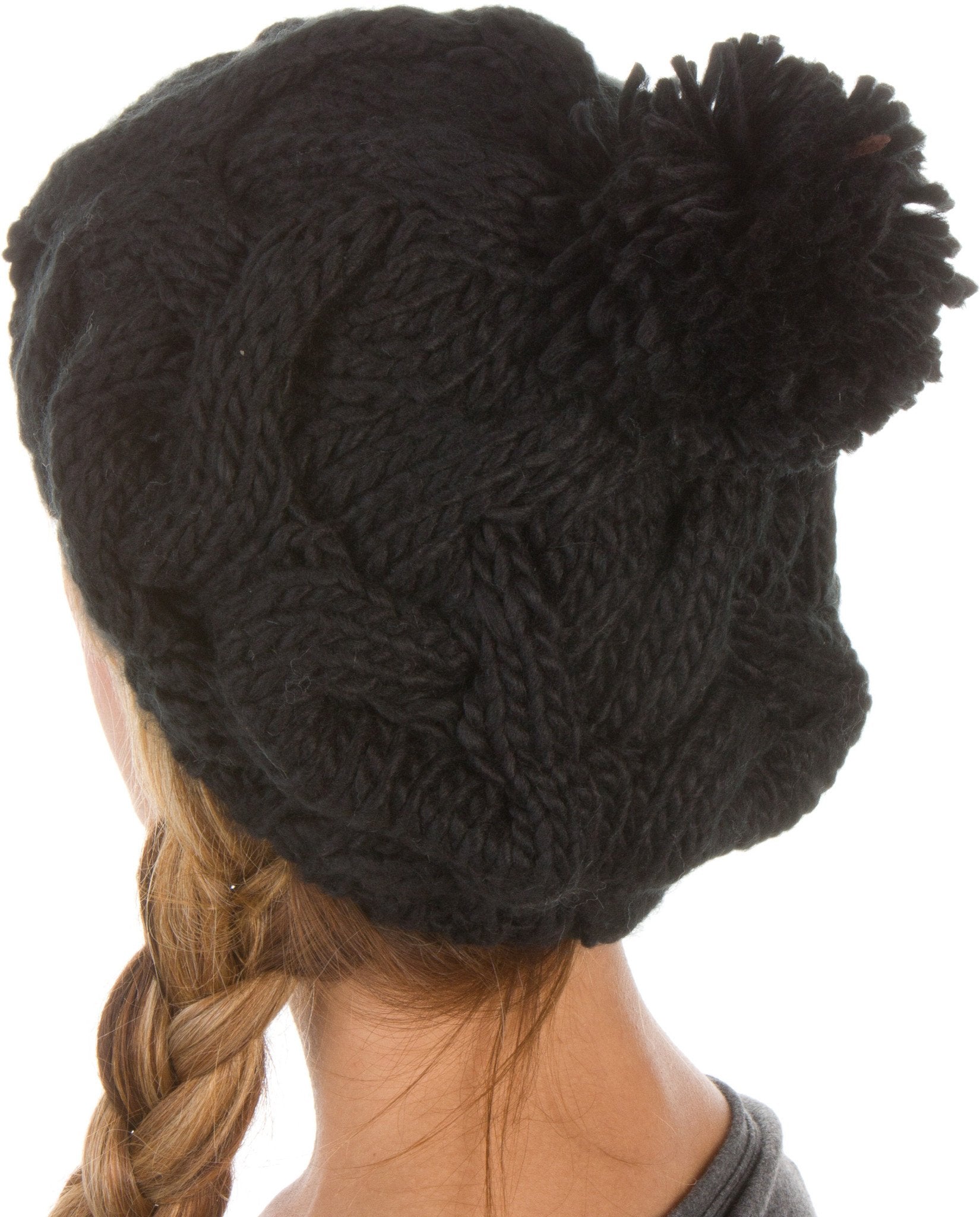 Sakkas Cable Knit Pom Pom Thick Slouch Hat - Concordia Style Boutique