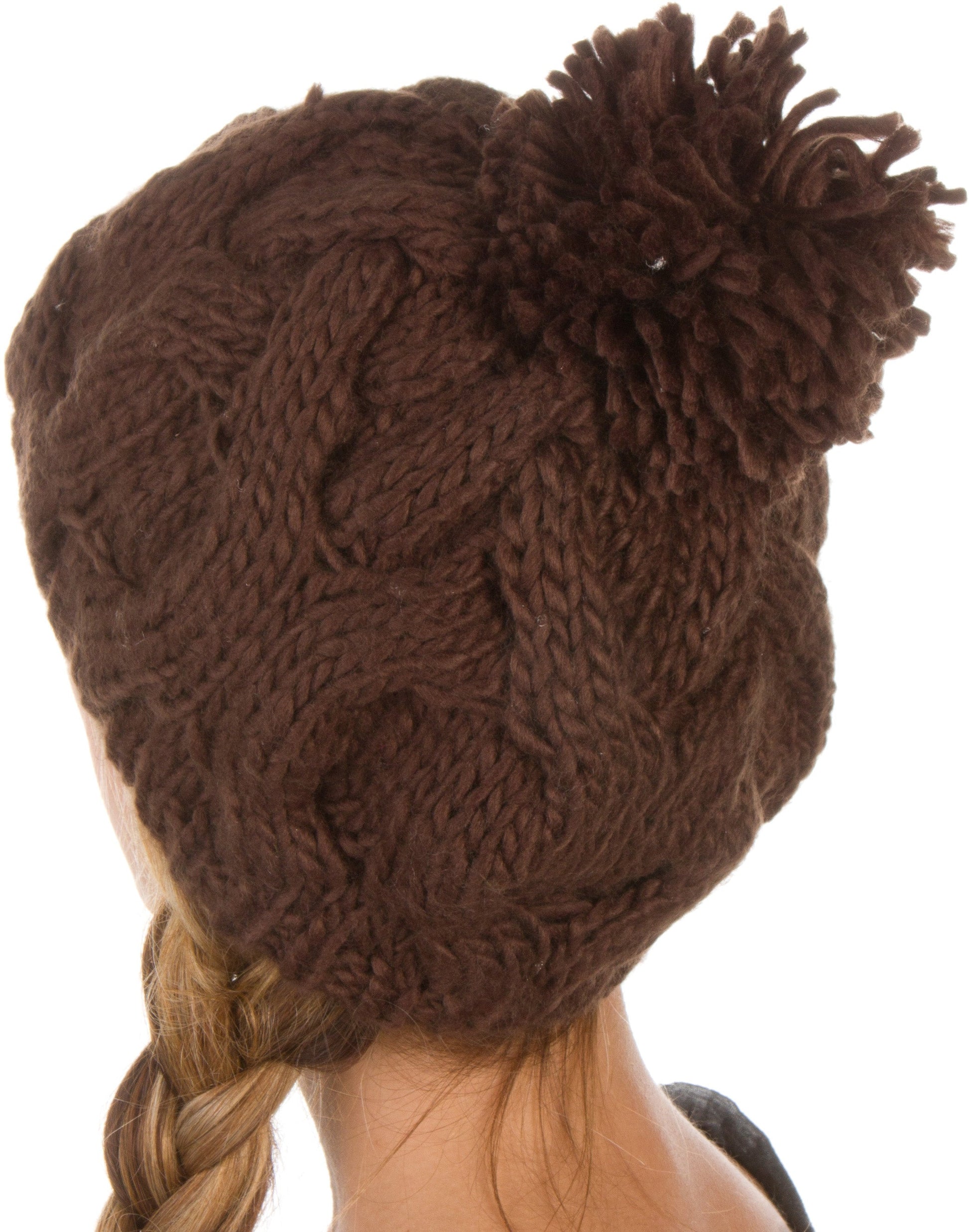Sakkas Cable Knit Pom Pom Thick Slouch Hat - Concordia Style Boutique