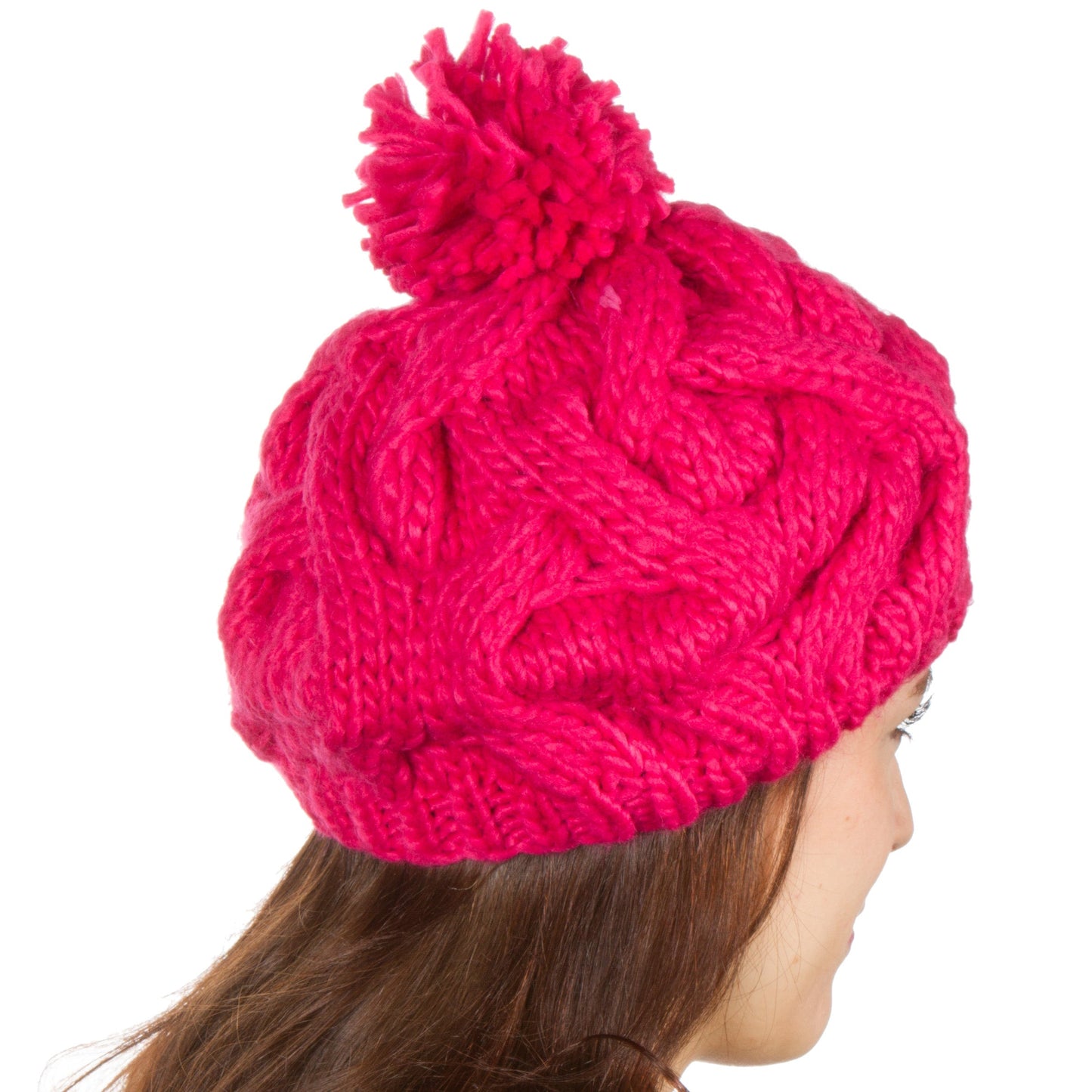 Sakkas Cable Knit Pom Pom Thick Slouch Hat - Concordia Style Boutique