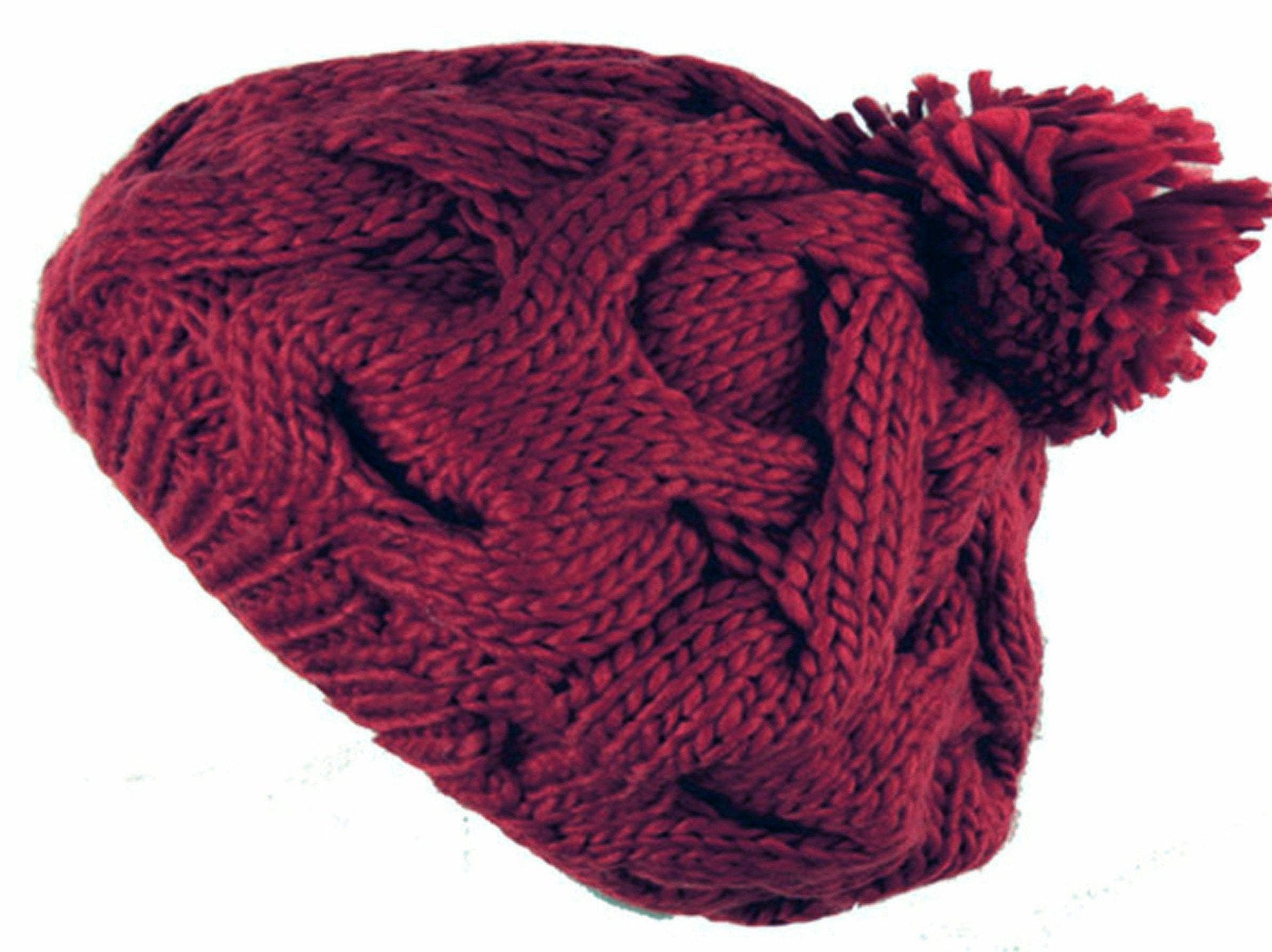 Sakkas Cable Knit Pom Pom Thick Slouch Hat - Concordia Style Boutique