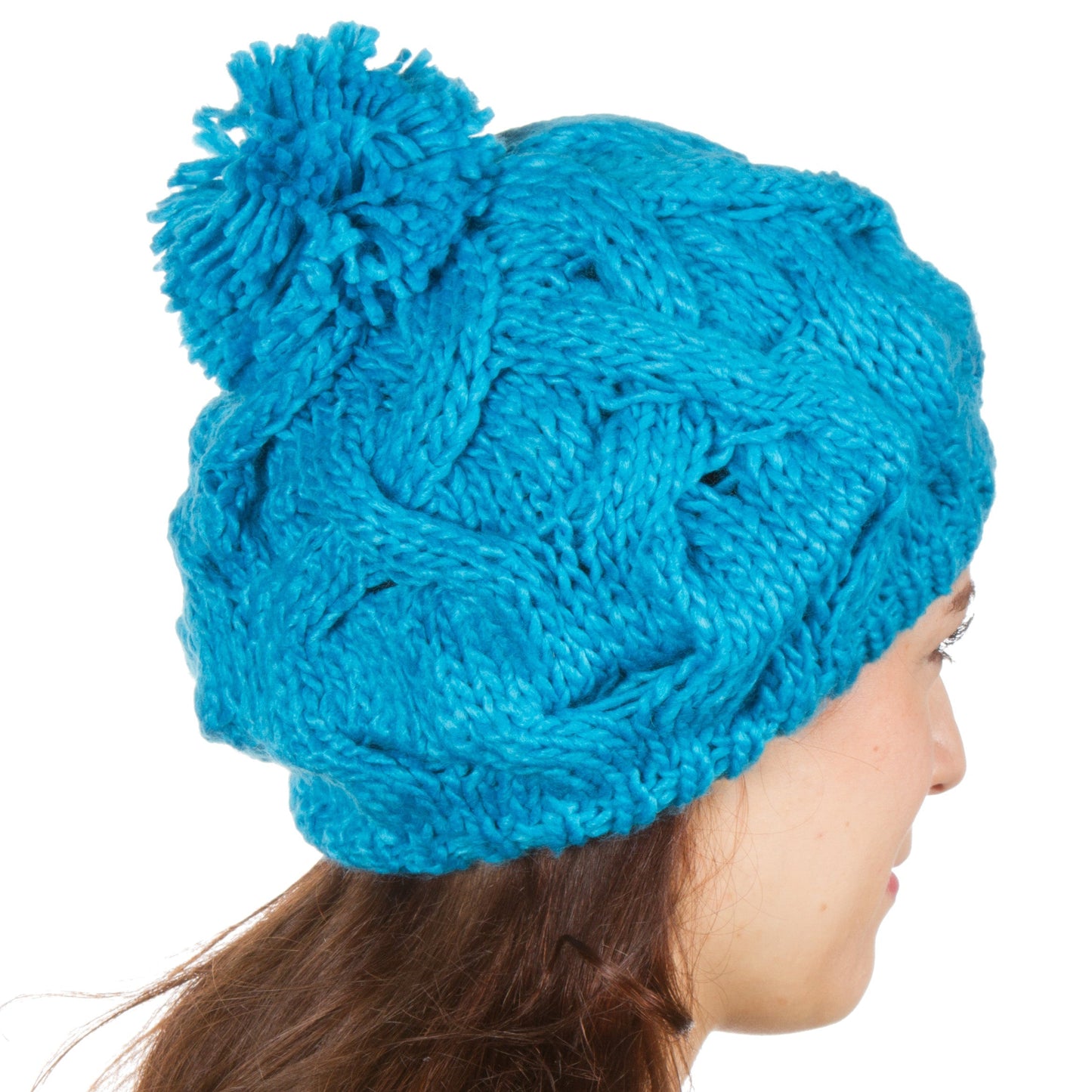 Sakkas Cable Knit Pom Pom Thick Slouch Hat - Concordia Style Boutique