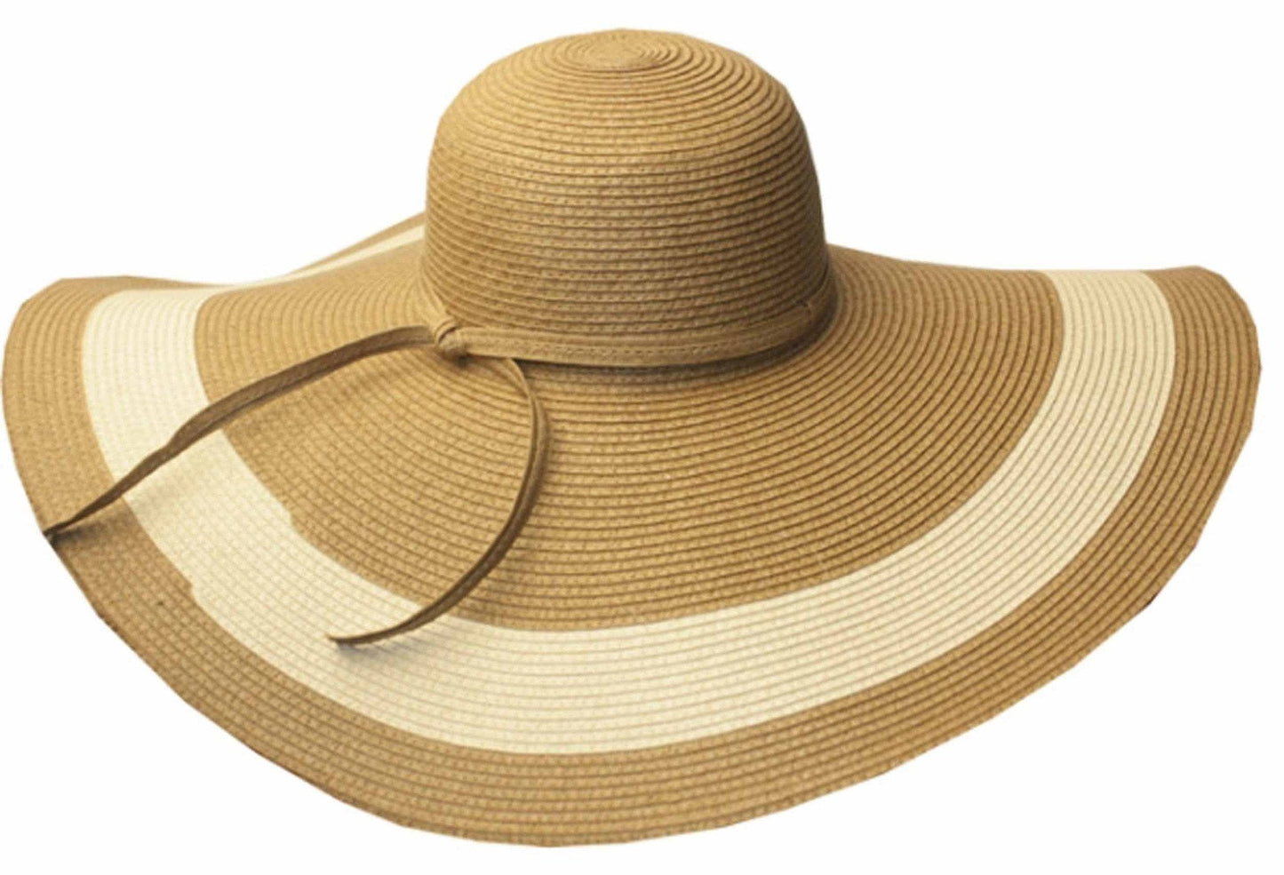 Sakkas Women's Contrast Stripe UPF 50+ Extra Wide Floppy Brim Straw Hat - Concordia Style Boutique