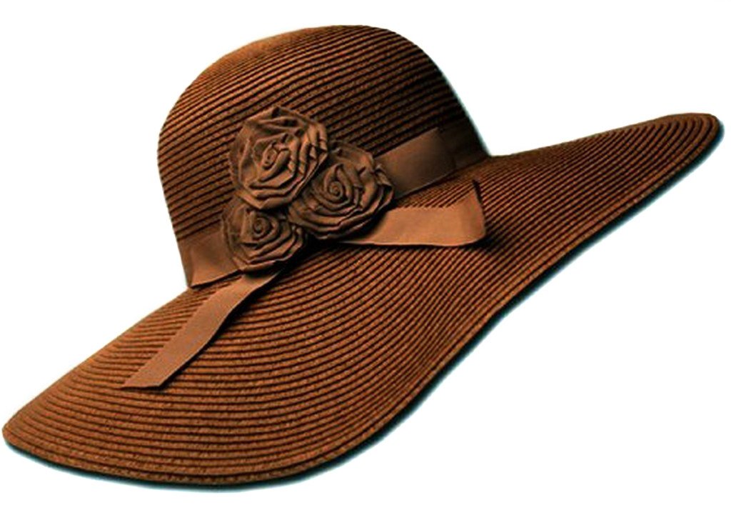 Sakkas Womens UPF 50+ 100% Paper Straw Ribbon Flower Accent Wide Brim Floppy Hat - Concordia Style Boutique
