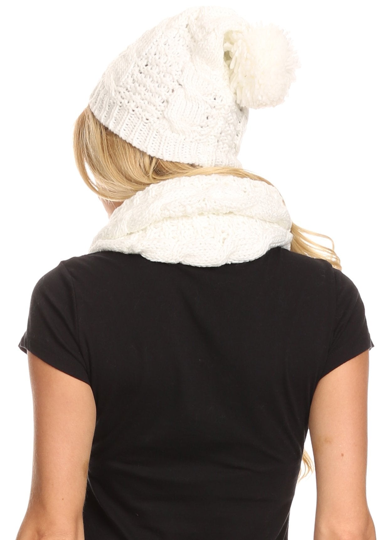Sakkas Haile Metallic Threaded Woven Classic Hat Beanie And Infinity Scarf Set - Concordia Style Boutique