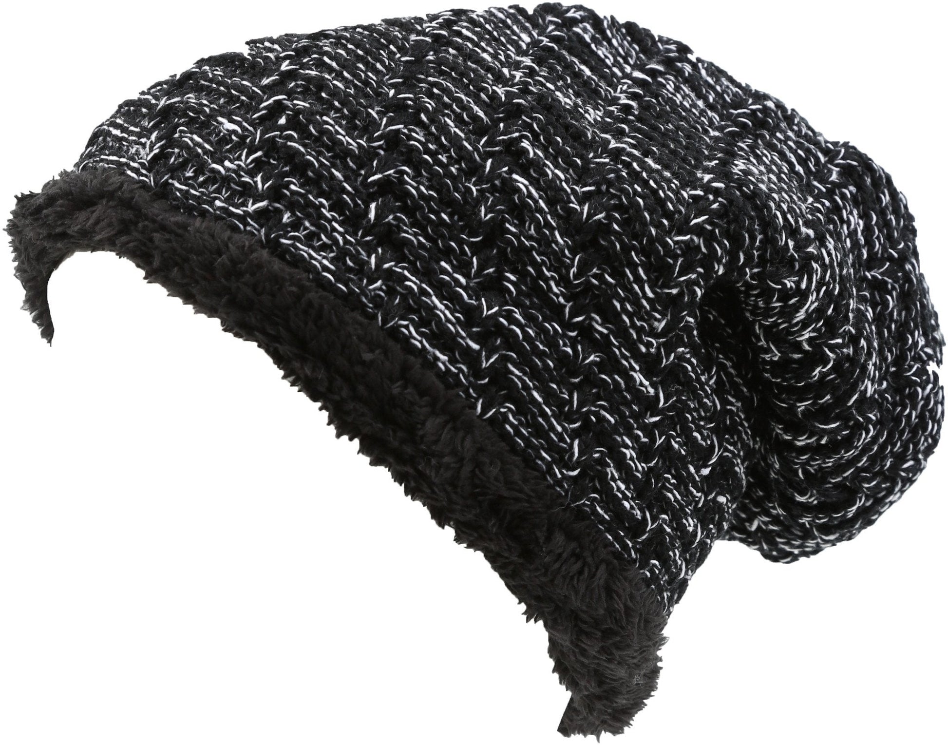 Sakkas Veloce Tall Long Heathered Faux Fur Shearling Lined Unisex Beanie Hat - Concordia Style Boutique