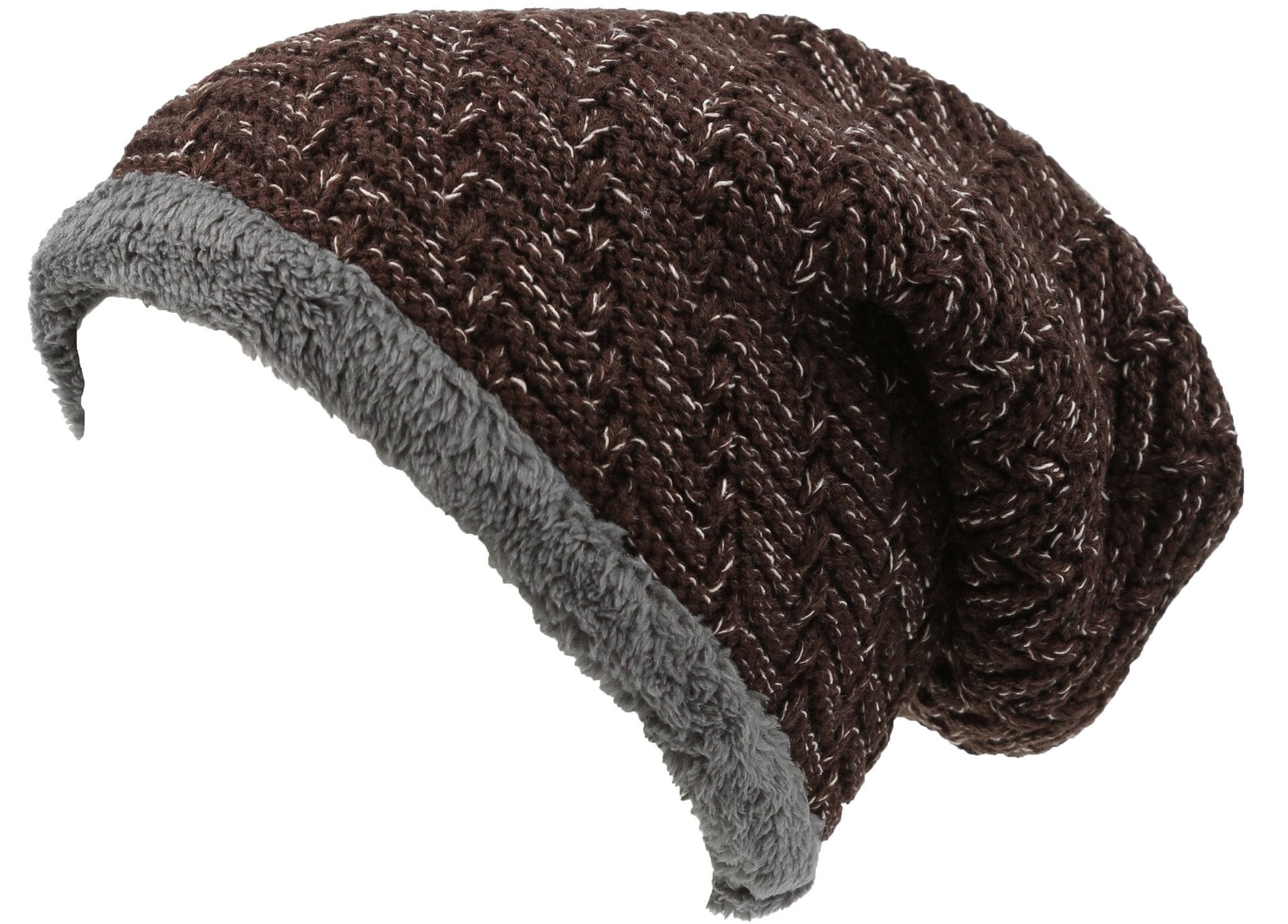 Sakkas Veloce Tall Long Heathered Faux Fur Shearling Lined Unisex Beanie Hat - Concordia Style Boutique