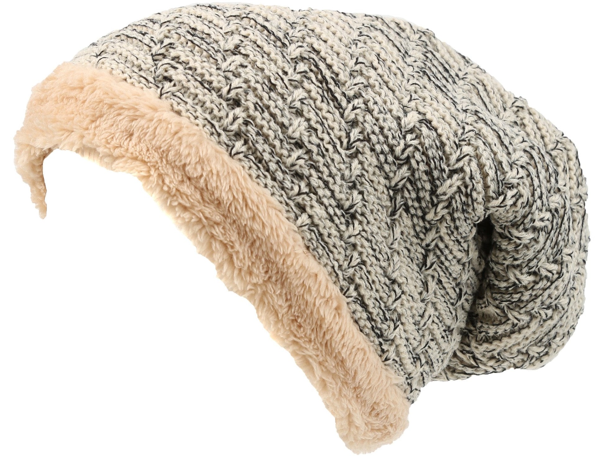 Sakkas Veloce Tall Long Heathered Faux Fur Shearling Lined Unisex Beanie Hat - Concordia Style Boutique