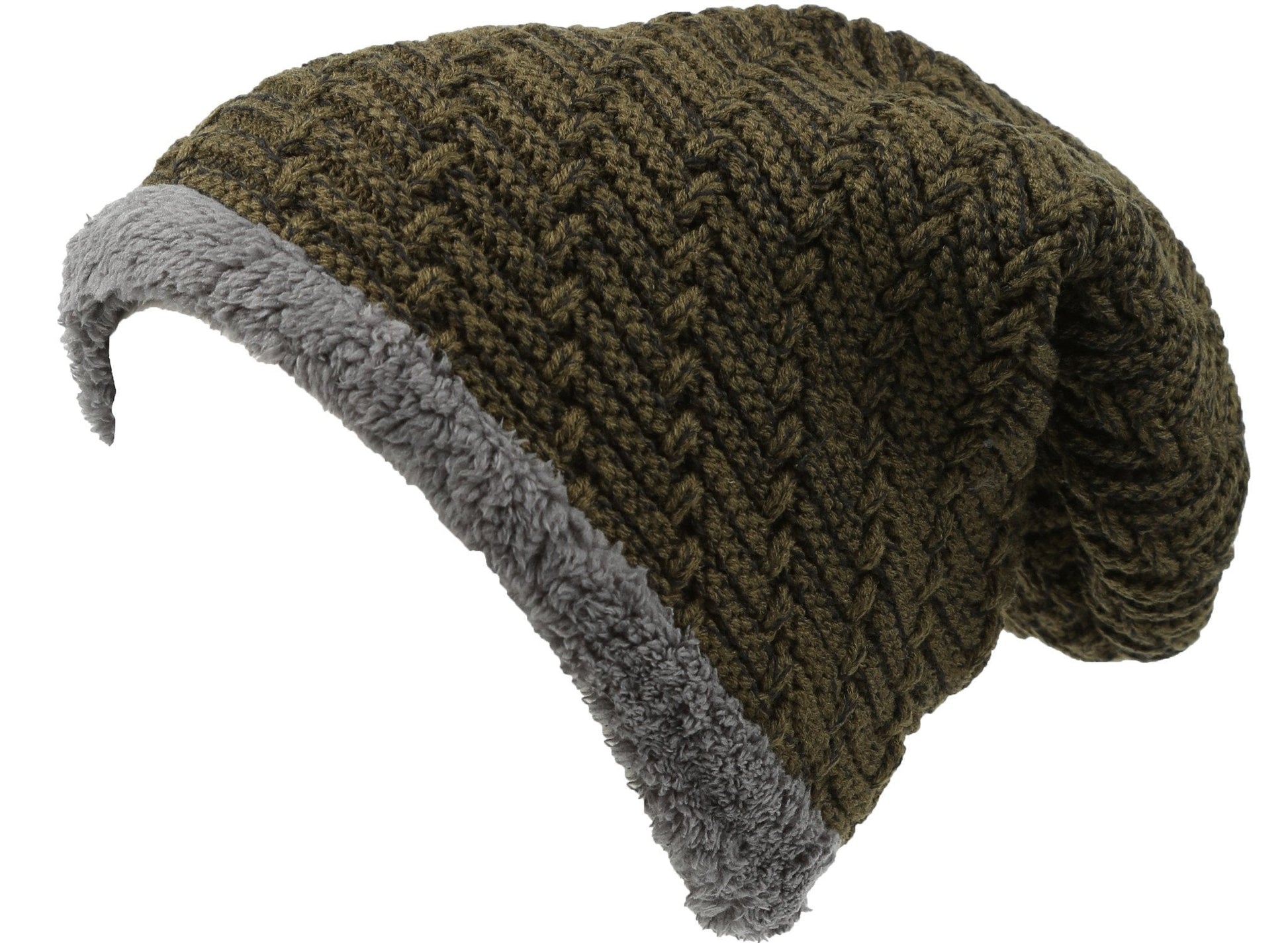 Sakkas Veloce Tall Long Heathered Faux Fur Shearling Lined Unisex Beanie Hat - Concordia Style Boutique