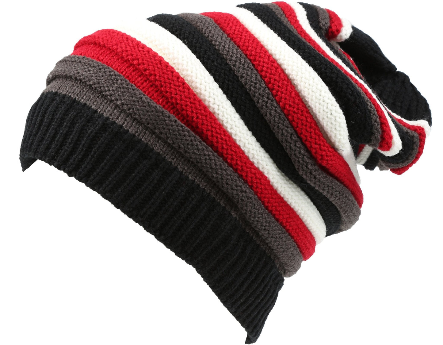 Sakkas Ceelo Long Tall Slouchy Unisex Striped Ribbed Kint Adjustable Beanie Hat - Concordia Style Boutique