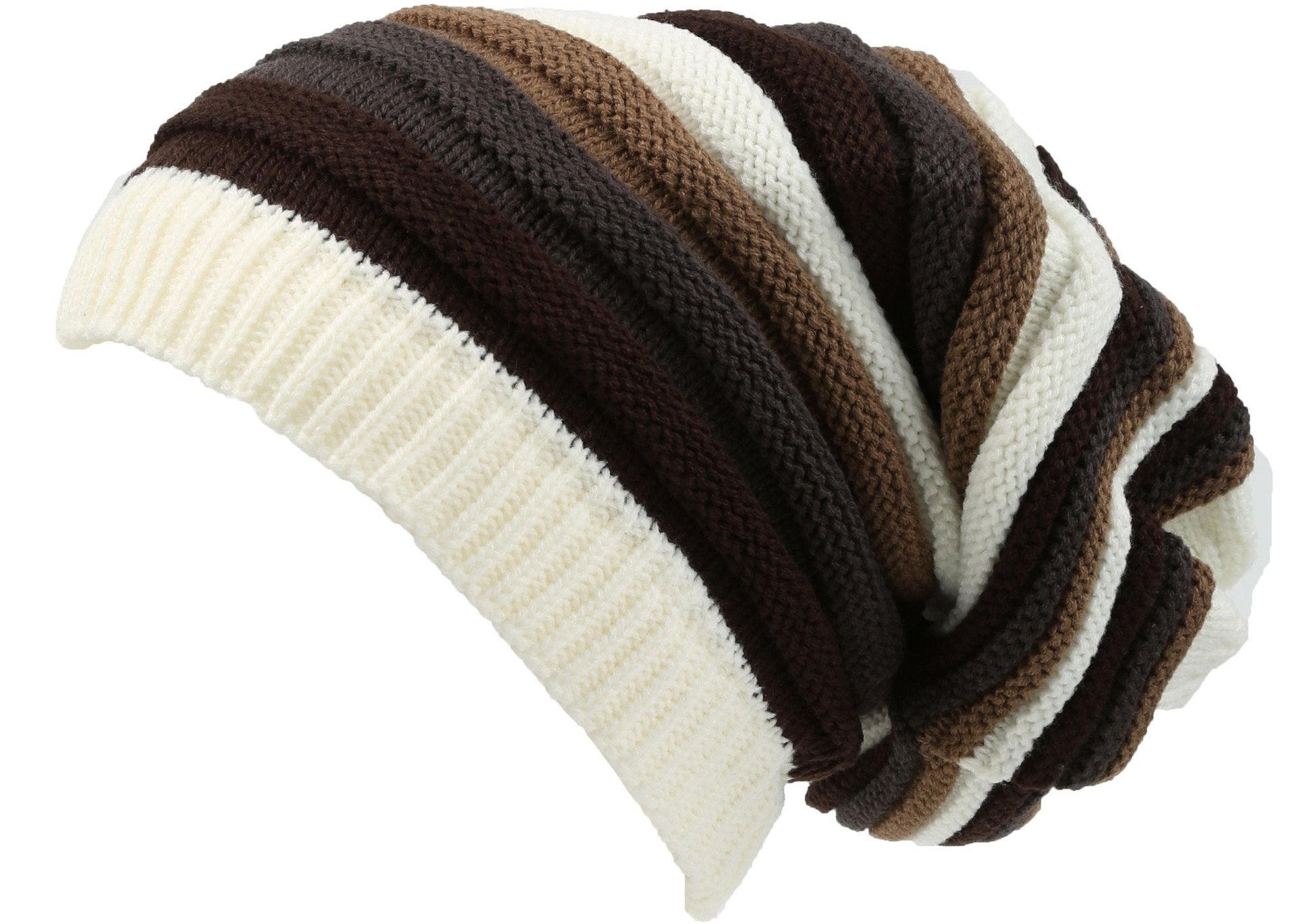 Sakkas Ceelo Long Tall Slouchy Unisex Striped Ribbed Kint Adjustable Beanie Hat - Concordia Style Boutique