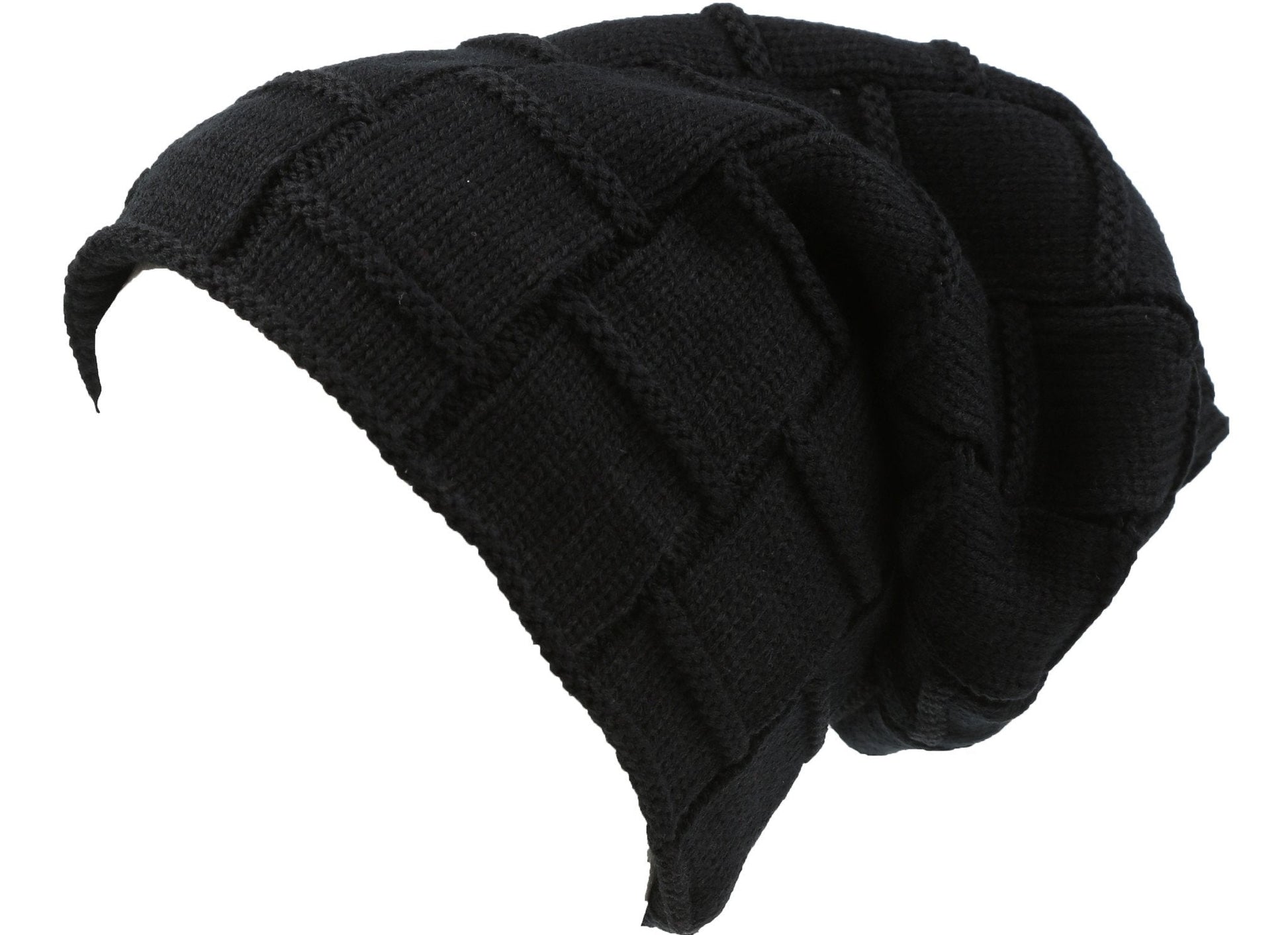Sakkas Volc Long Tall Pleated Faux Fur Shearling Lined Unisex Winter Hat Beanie - Concordia Style Boutique