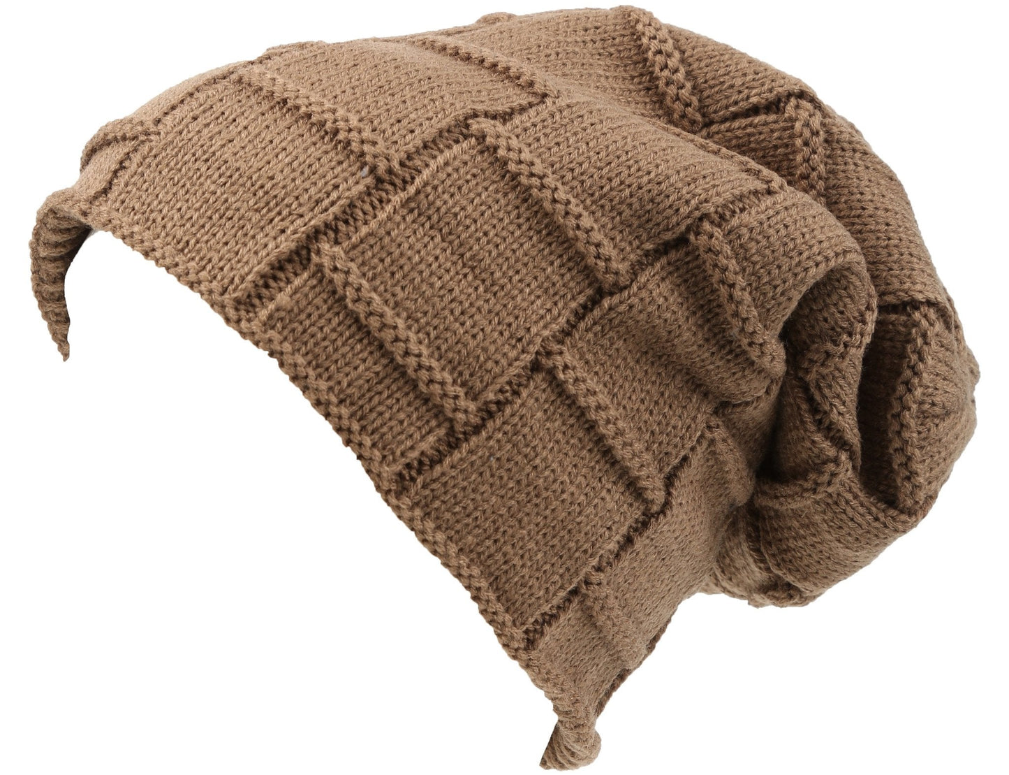 Sakkas Volc Long Tall Pleated Faux Fur Shearling Lined Unisex Winter Hat Beanie - Concordia Style Boutique