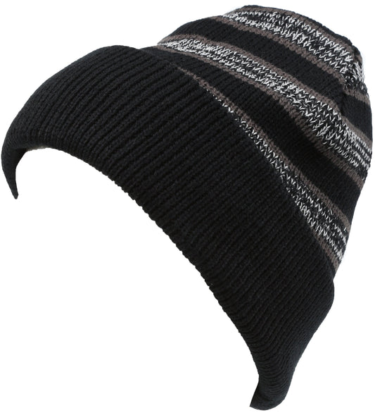 Sakkas Cabbey Mid Weight Striped Multi Colored Ribbed Knit Unisex Beanie Hat - Concordia Style Boutique