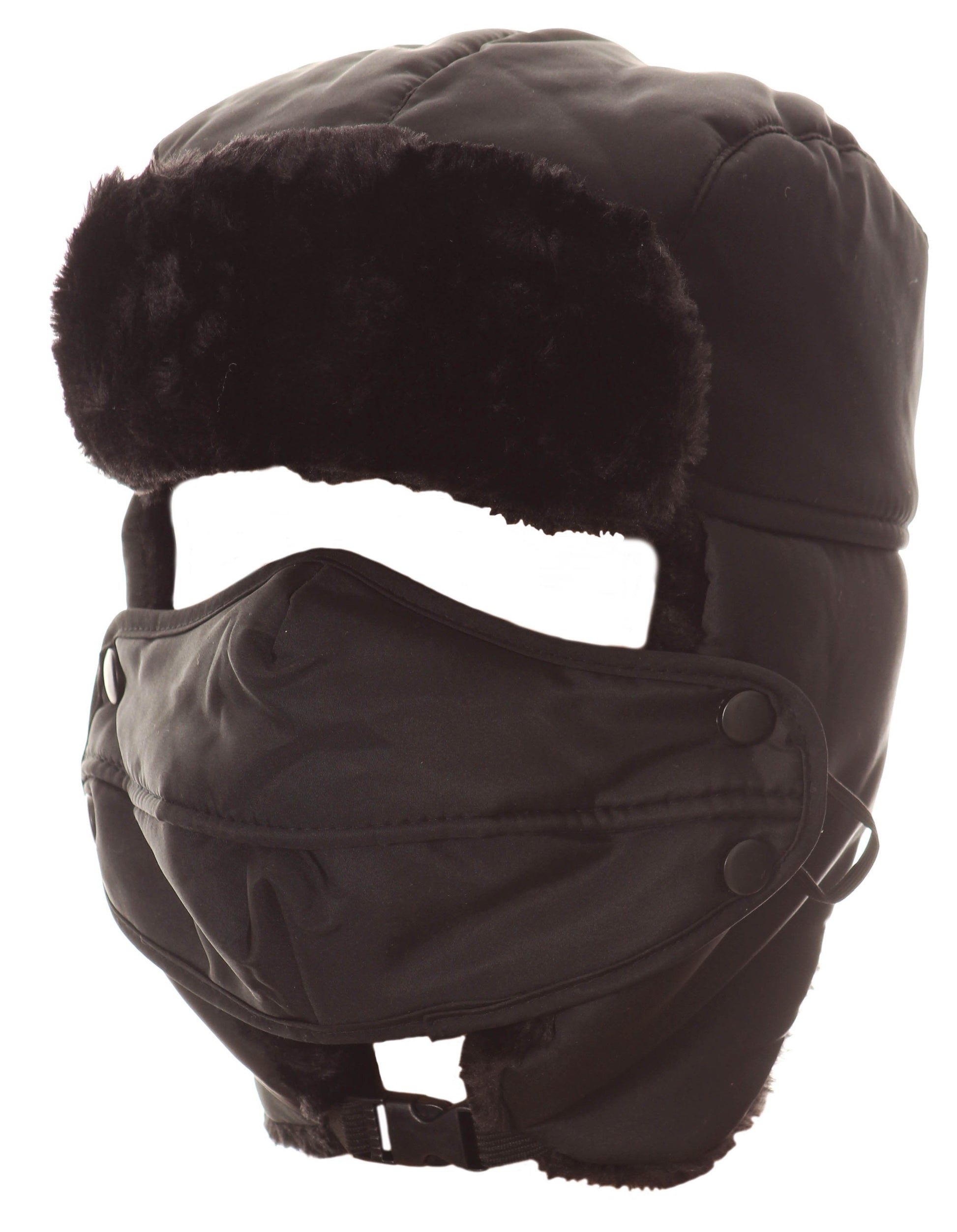 Sakkas Esty Adjustable Chin Buckle Faux Fur Lined Face Mask Unisex Trooper Hat - Concordia Style Boutique