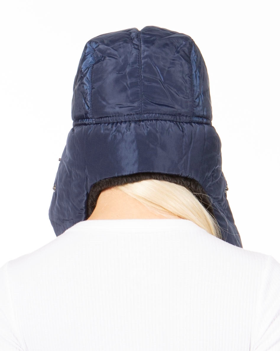 Sakkas Esty Adjustable Chin Buckle Faux Fur Lined Face Mask Unisex Trooper Hat - Concordia Style Boutique