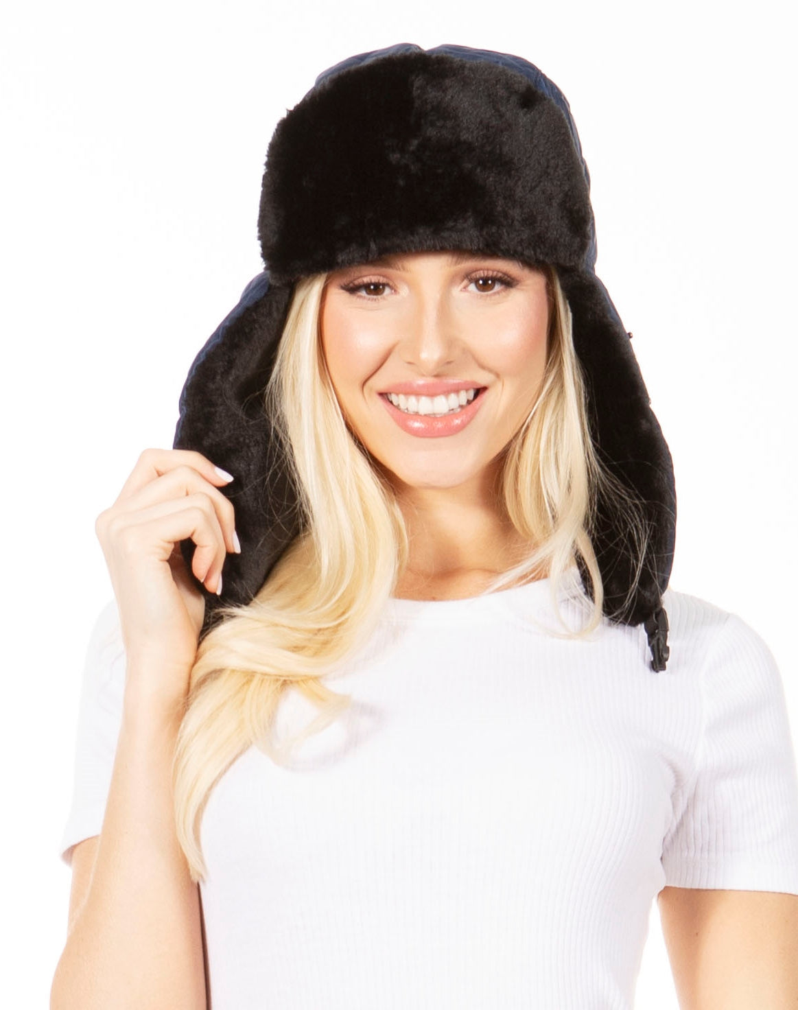 Sakkas Esty Adjustable Chin Buckle Faux Fur Lined Face Mask Unisex Trooper Hat - Concordia Style Boutique
