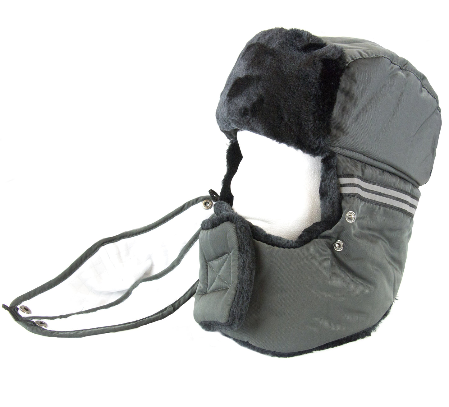 Sakkas Dab Unisex Faux Fur Chin Strap Removable Face Mask Winter Cold Trooper Hat - Concordia Style Boutique