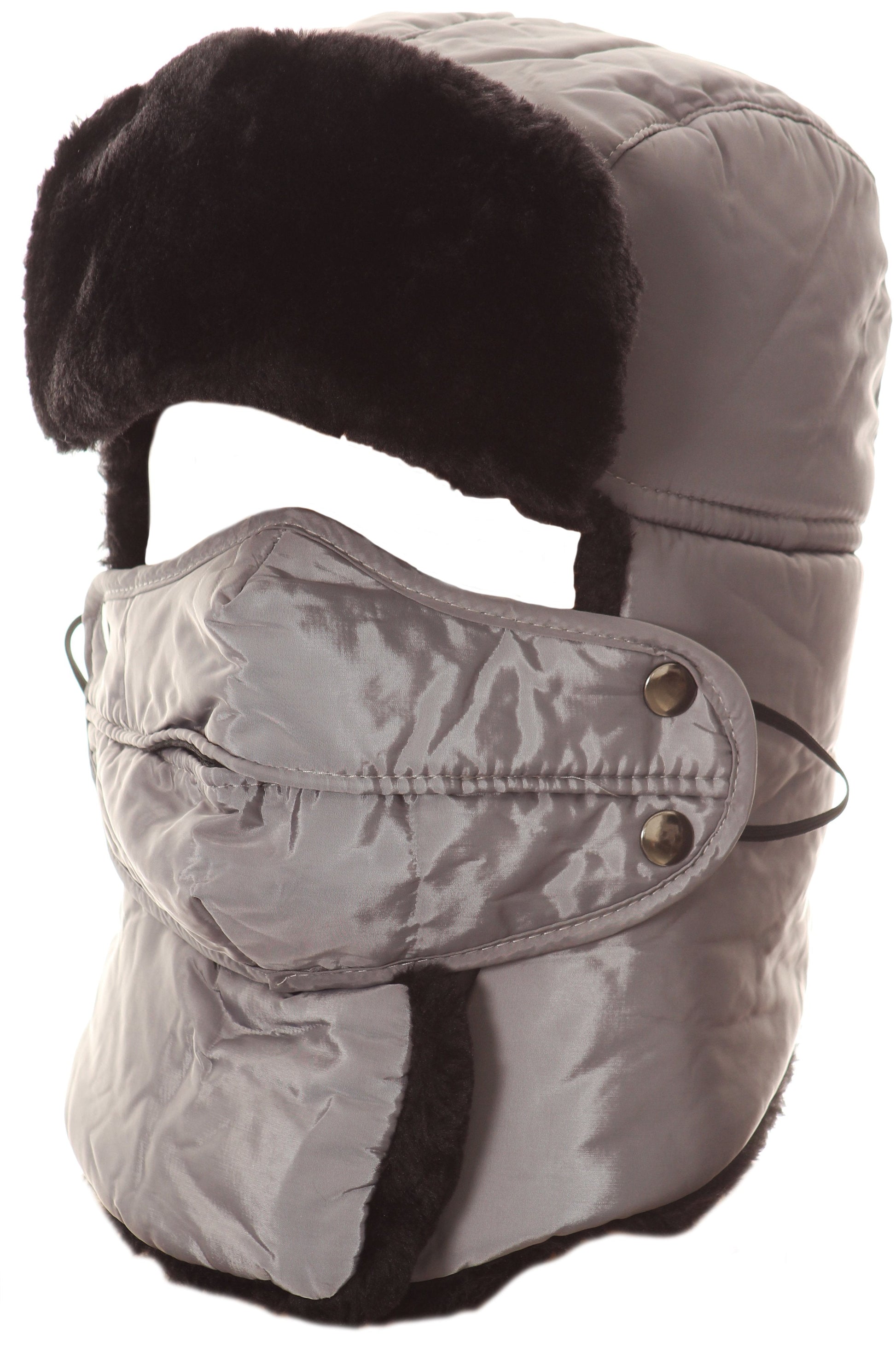 Sakkas Dab Unisex Faux Fur Chin Strap Removable Face Mask Winter Cold Trooper Hat - Concordia Style Boutique